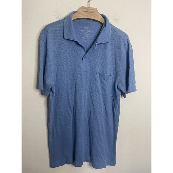 Mack Weldon Other - Mack Weldon Polo Shirt M Cotton Blend Short Sleeve Solid Blue Mens Breathable
